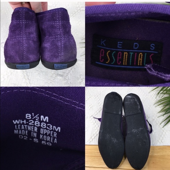 VTG 80s Keds Purple Suede Chukka Ankle Booties - Picture 9 of 16